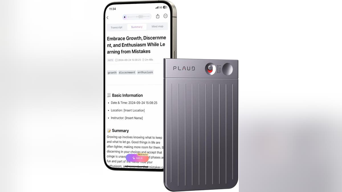 Attach this voice recorder right to your phone. 