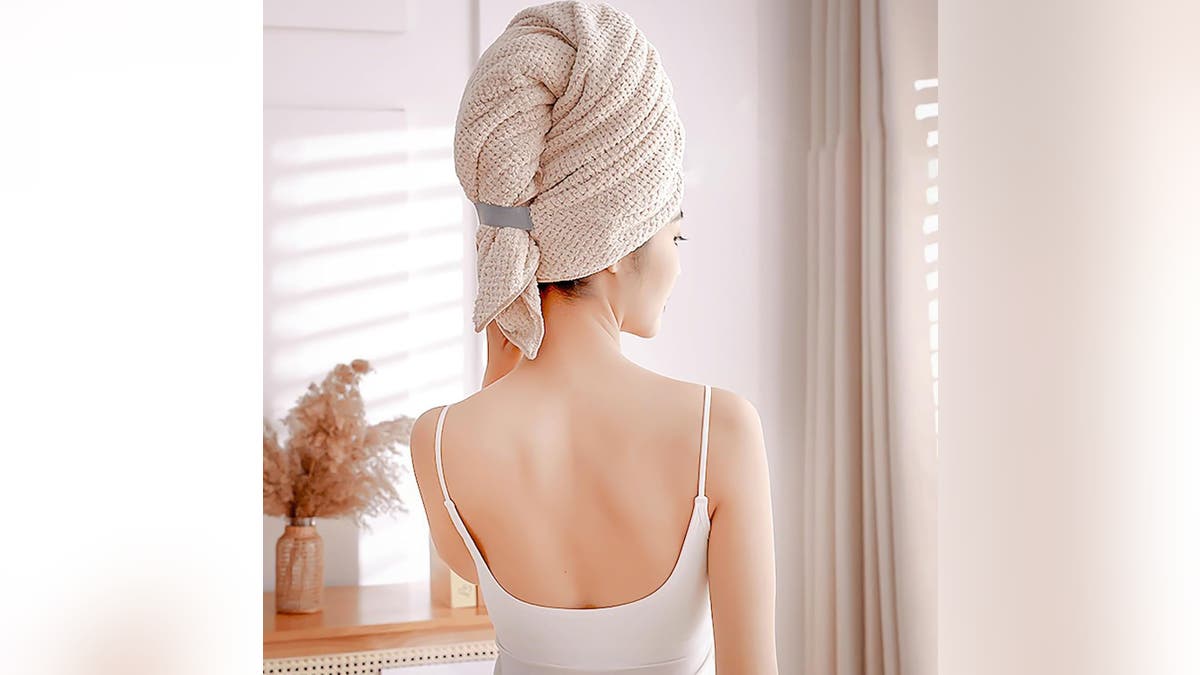 Add to the spa-like experience with a towel hair wrap.?