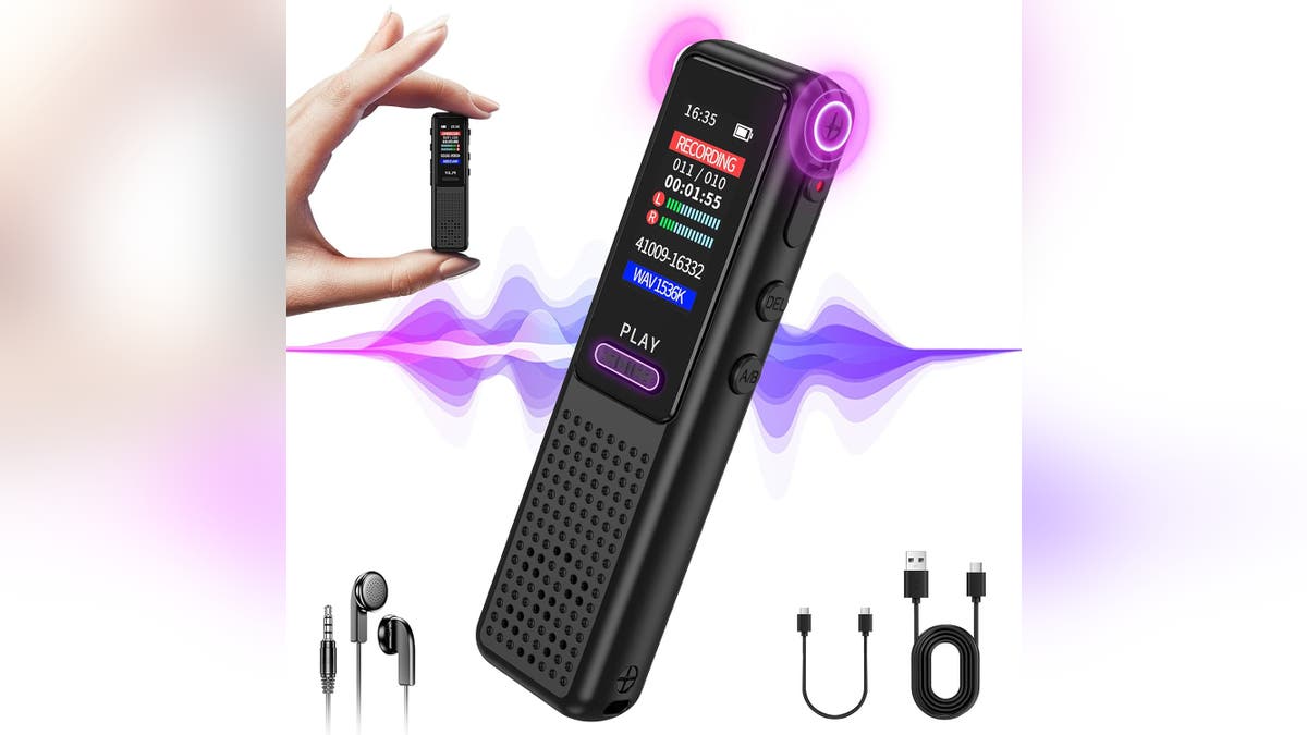 Keep this mini voice recorder right in your pocket. 
