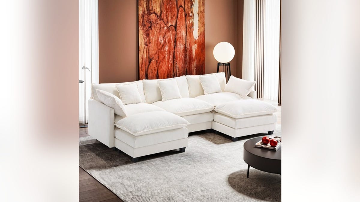 A comfy sofa makes relaxing easier. 