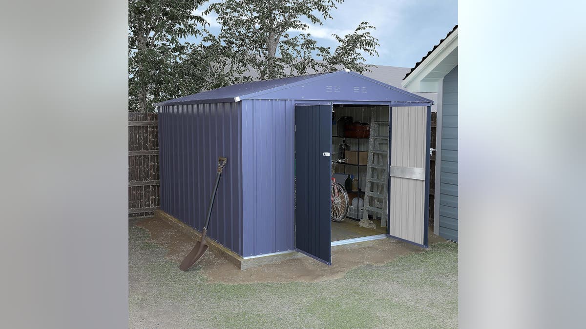 This entire shed is made from waterproof, rust-resistant material. 