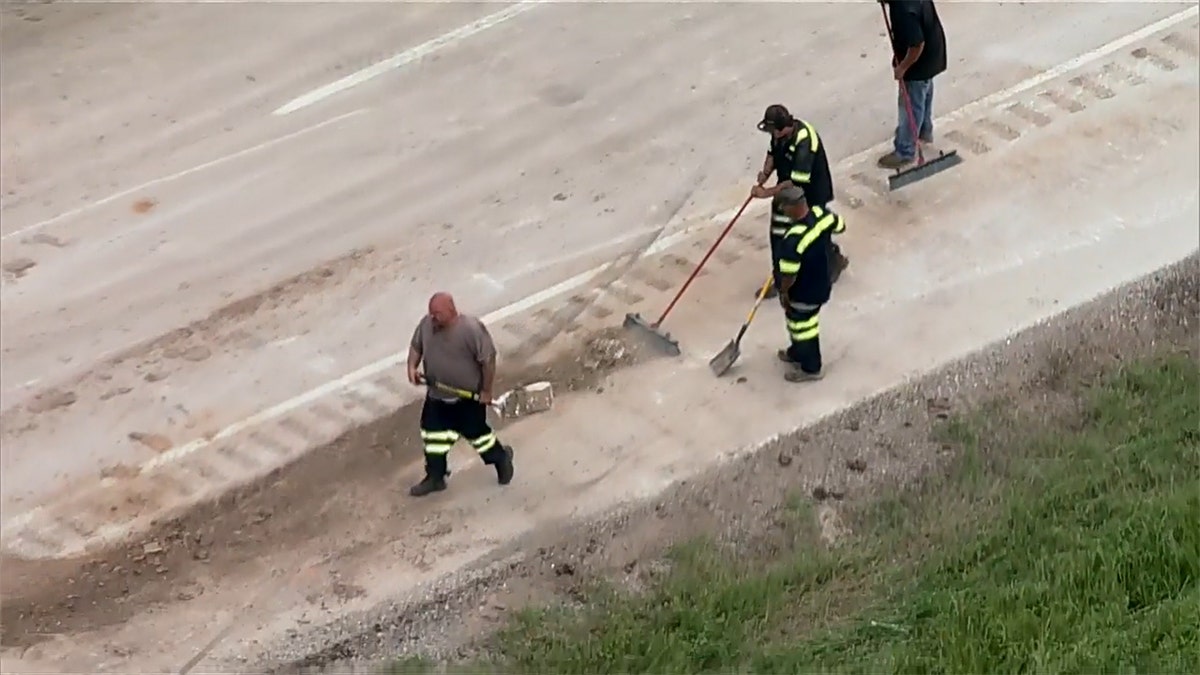 Crews gather dimes