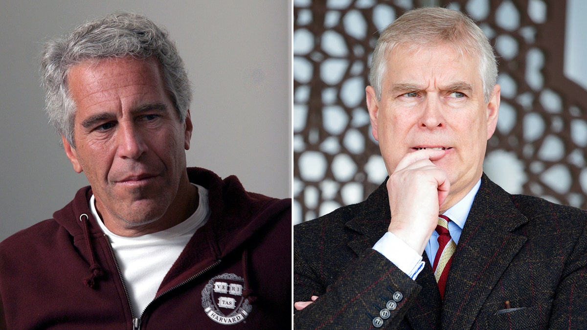 Split side-by-side photo of Jeffrey Epstein and Prince Andrew
