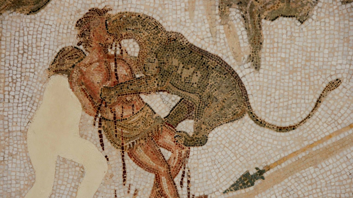 Roman gladiator mosaic