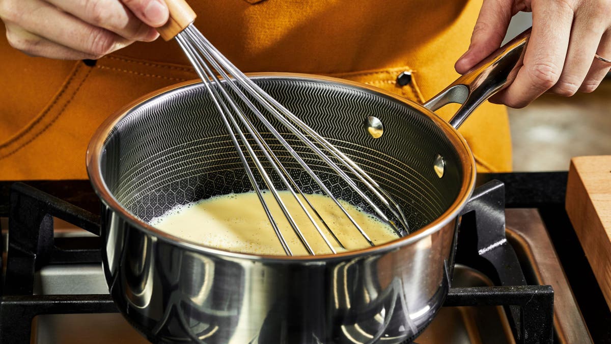 Mix sauces easily in this two-quart pan.