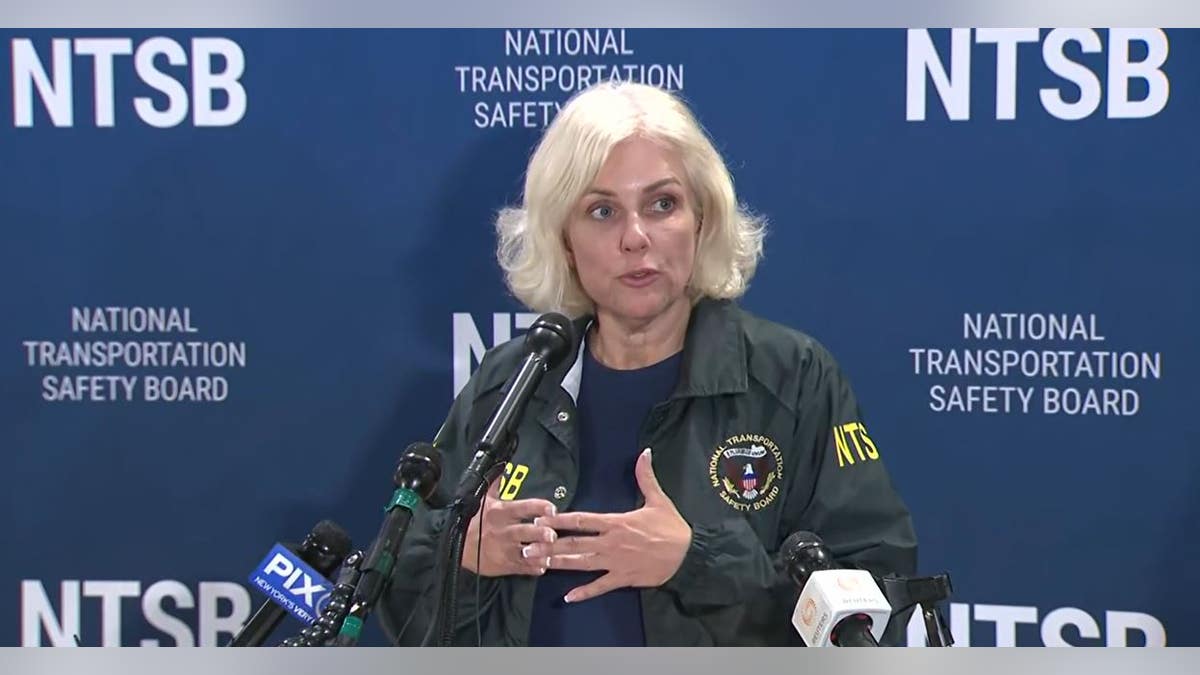 NTSB Chair Jennifer Homendy provides an update Friday on the fatal helicopter crash on the Hudson River, Thursday, between Jersey City, N.J., and Manhattan, N.Y.