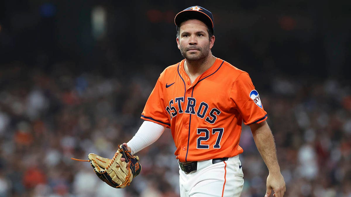 Jose Altuve looks on