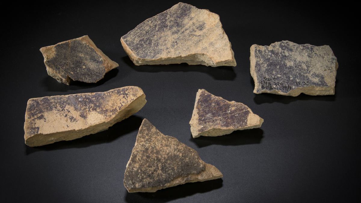 Ancient purple dye factory dating back to biblical times unveiled in Israel Purple dye on fragments