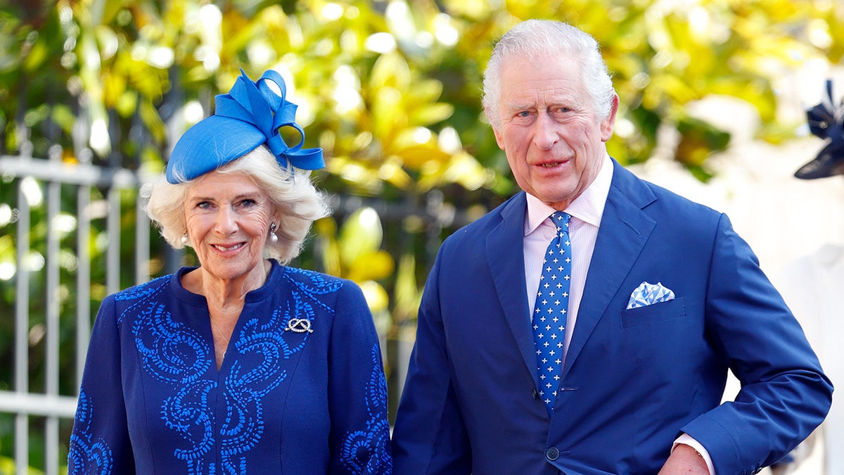 King Charles and Camilla walking together