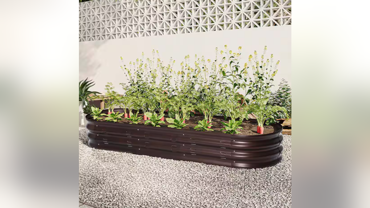 Easily transform your yard into gardens with metal raised beds.