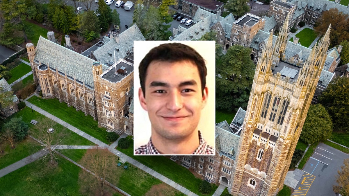 Birds-eye view of Princeton University's campus beneath a photo of Lauren Blackburn