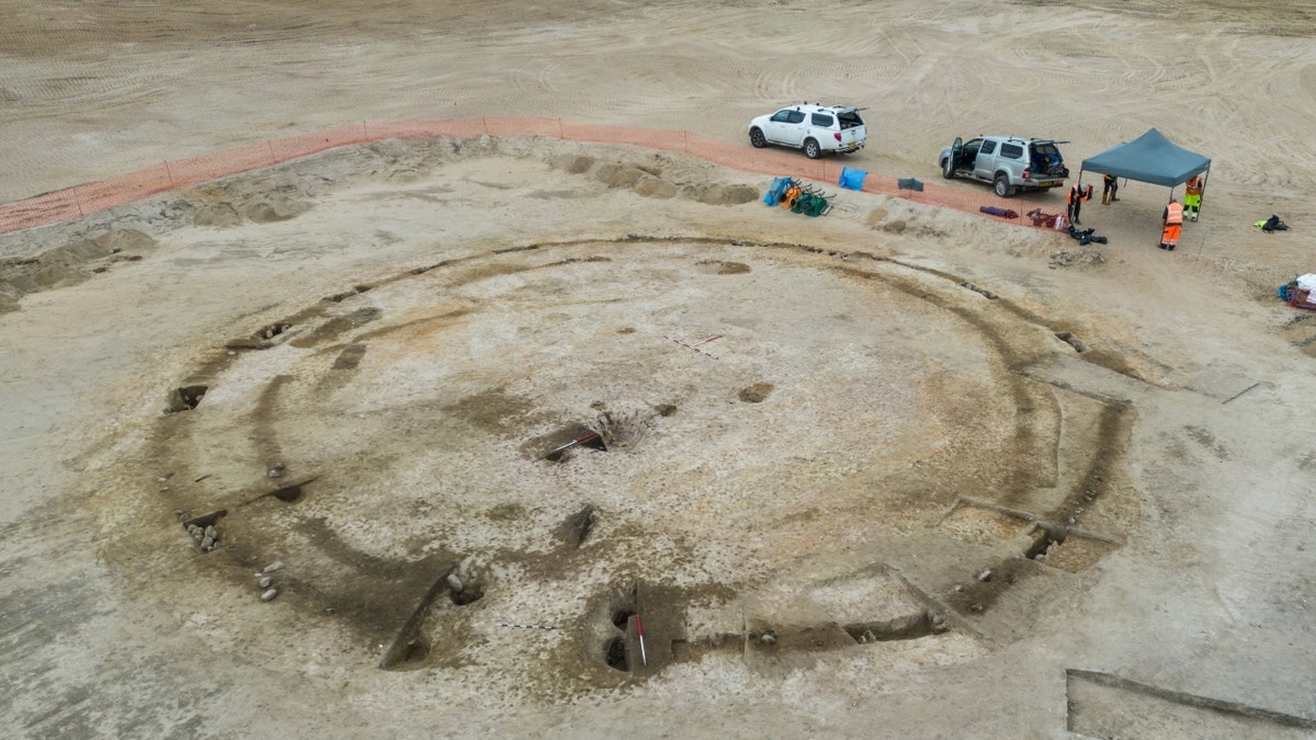 Wide shot of construction site