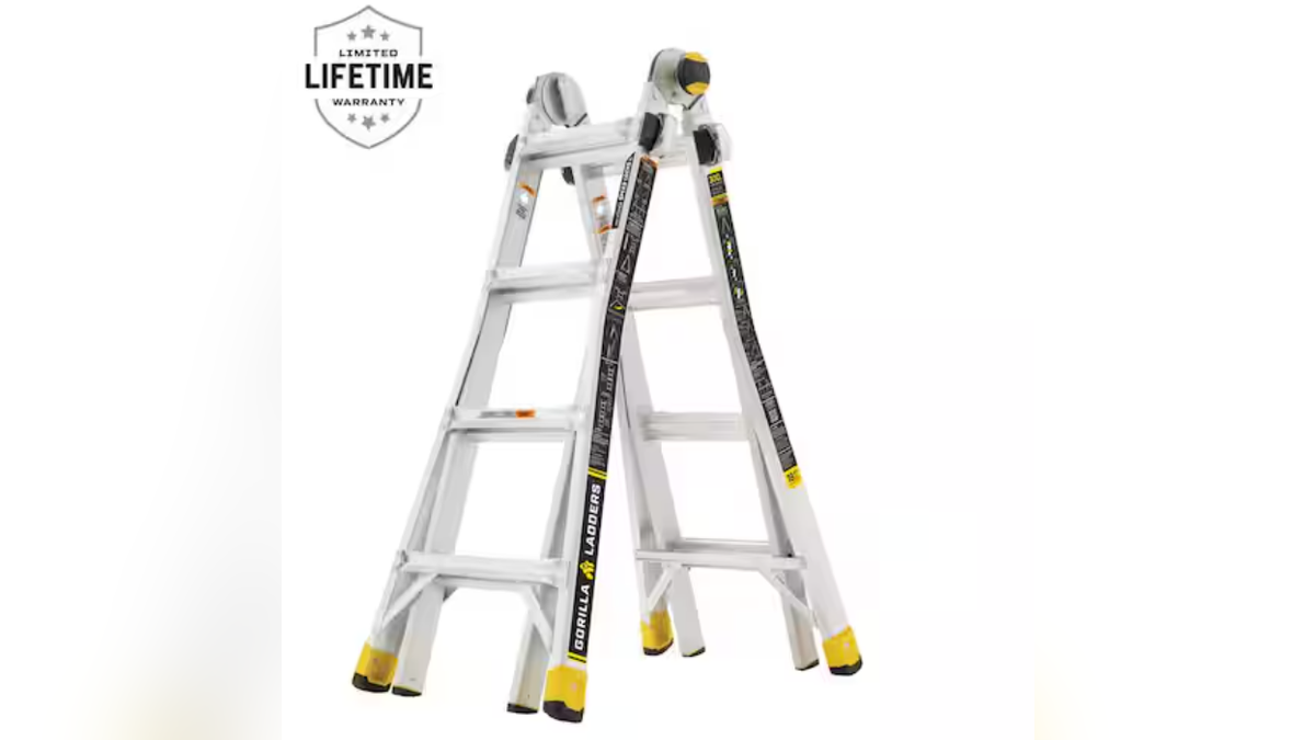 This lightweight ladder tin set to 20 different heights.