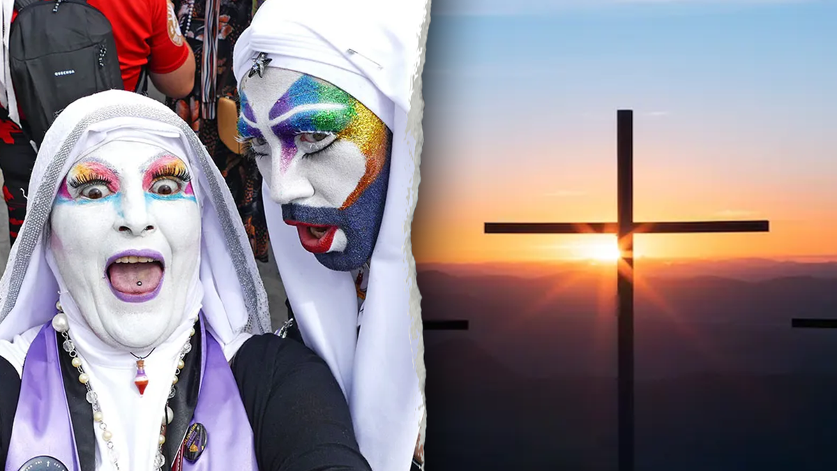 Members of the Sisters of Perpetual Indulgence dressed in drag and religious-inspired attire in San Francisco