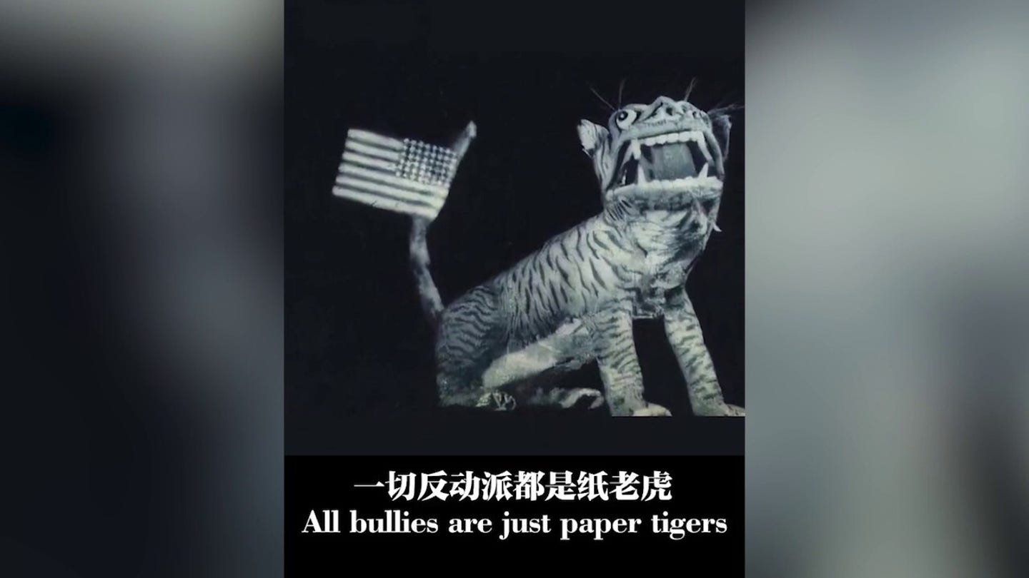 chinese government video claims the u.s. does not represent the entire world on trumps 100th day in office 7