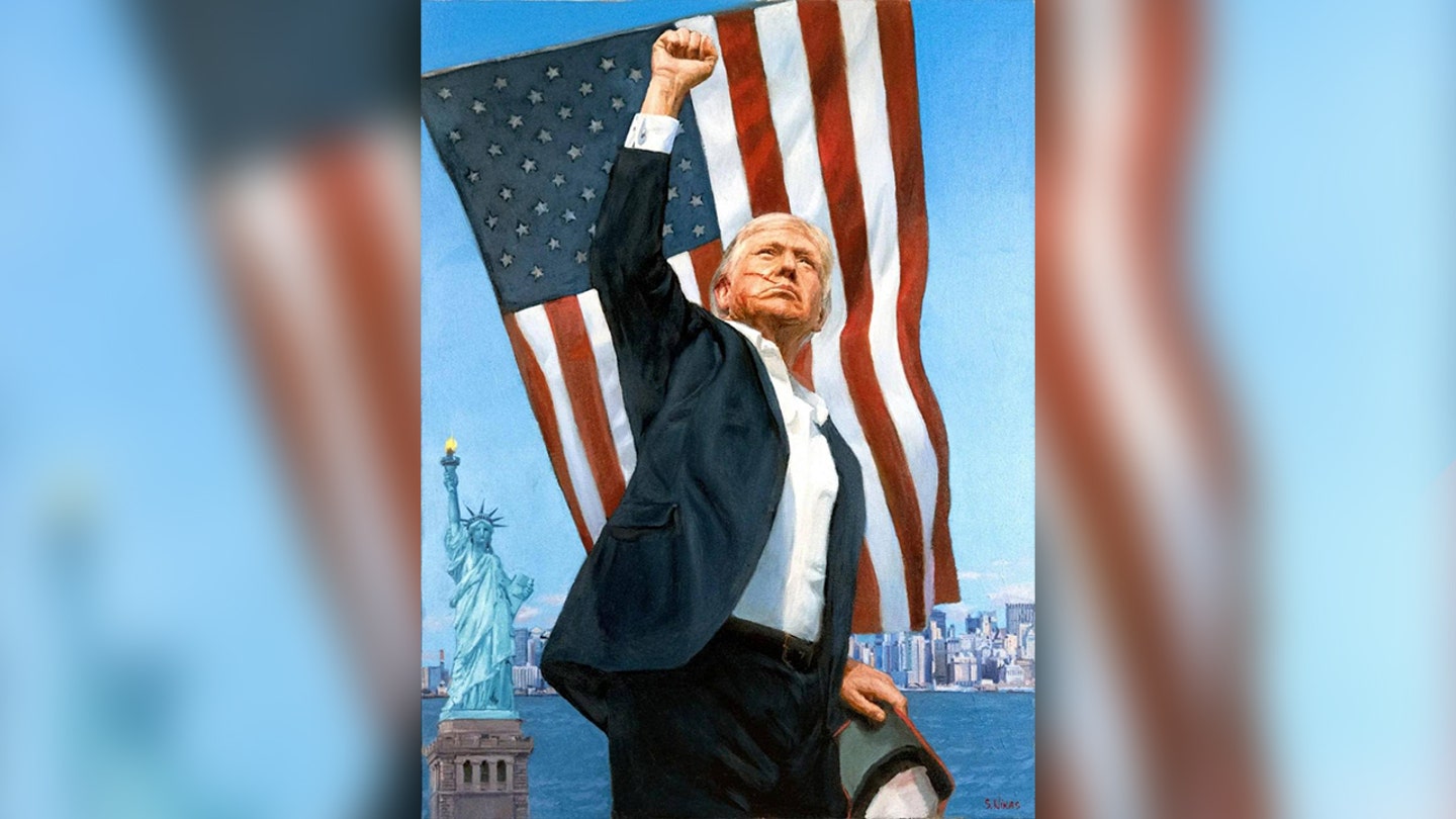 trump fist assassination portrait