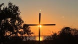 Cross facing sound behind Duck United Methodist Church, Duck, NC