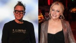 Side by side photos of Mark Hoppus and Melissa Joan Hart