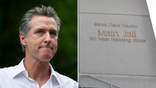 Split image of California Gov. Gavin Newsom and the Main Santa Clara County jail. (Getty)