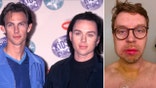 Savage Garden's Daniel Jones and Darren Hayes side by side a phot of Darren Hayes' injury.