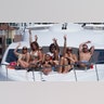 Women in bikinis celebrate spring break in Florida.