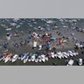 Spring breakers crowd the shore in Florida.