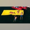 Spring breakers on a lake float in Florida.