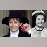 side by side close ups of Jean Marsh and Jean Marsh in black and white