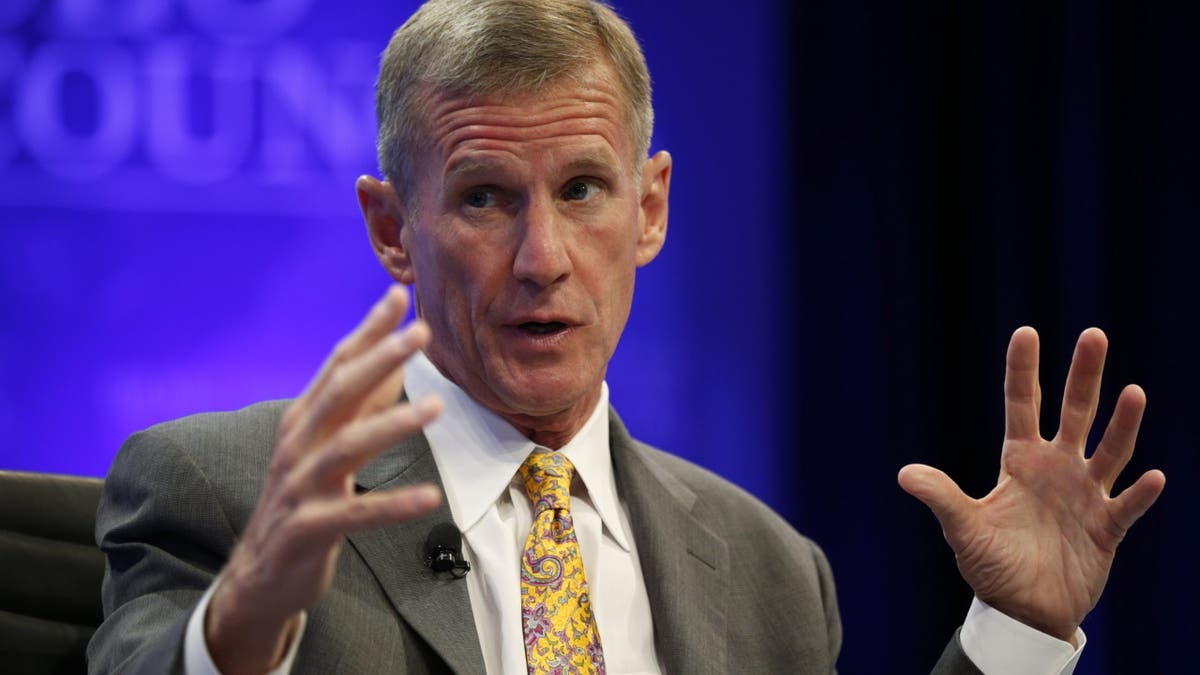 U.S. General (Ret.) Stanley McChrystal speaks during a session called "Lessons in Leadership" at the Wall Street Journal's CEO Council meeting in Washington December 2, 2014.