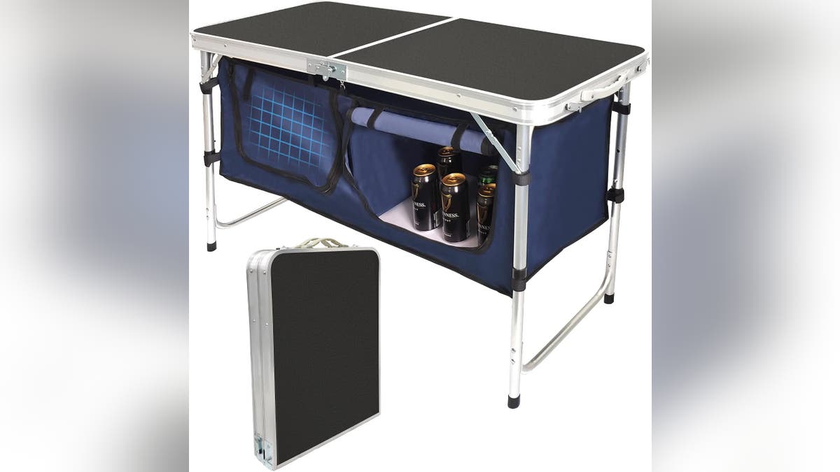Turn your campsite into a kitchen, complete with storage. 