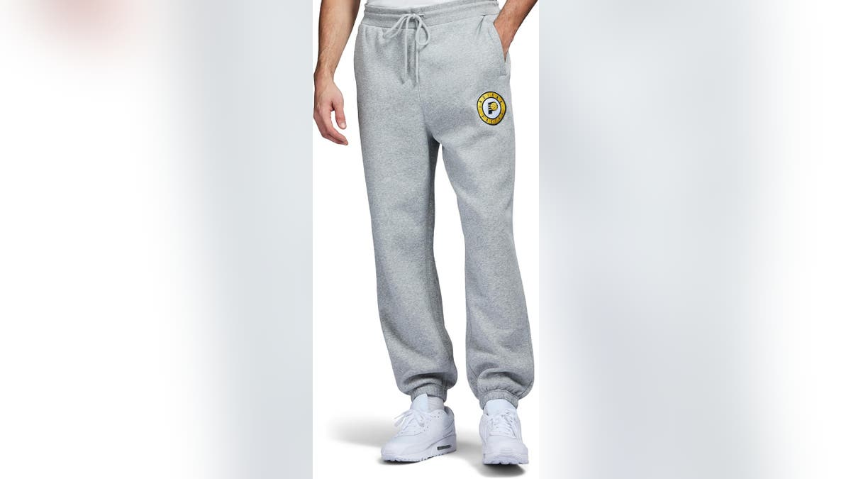 These simple sweatpants have a Pacers logo on the side. 