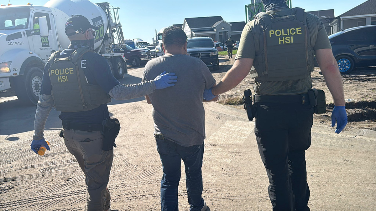 HSI Tampa arrests an alleged forbidden migrant astatine what appears to beryllium a building tract successful Wildwood, Florida.