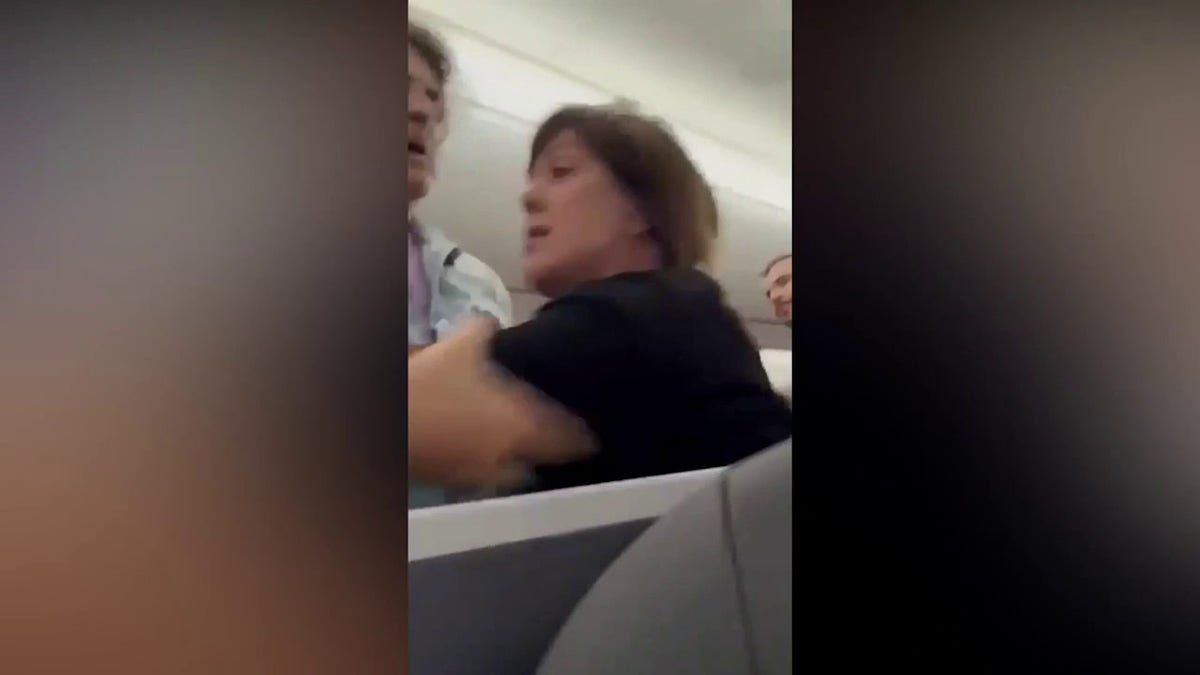 American Airlines passenger restrained