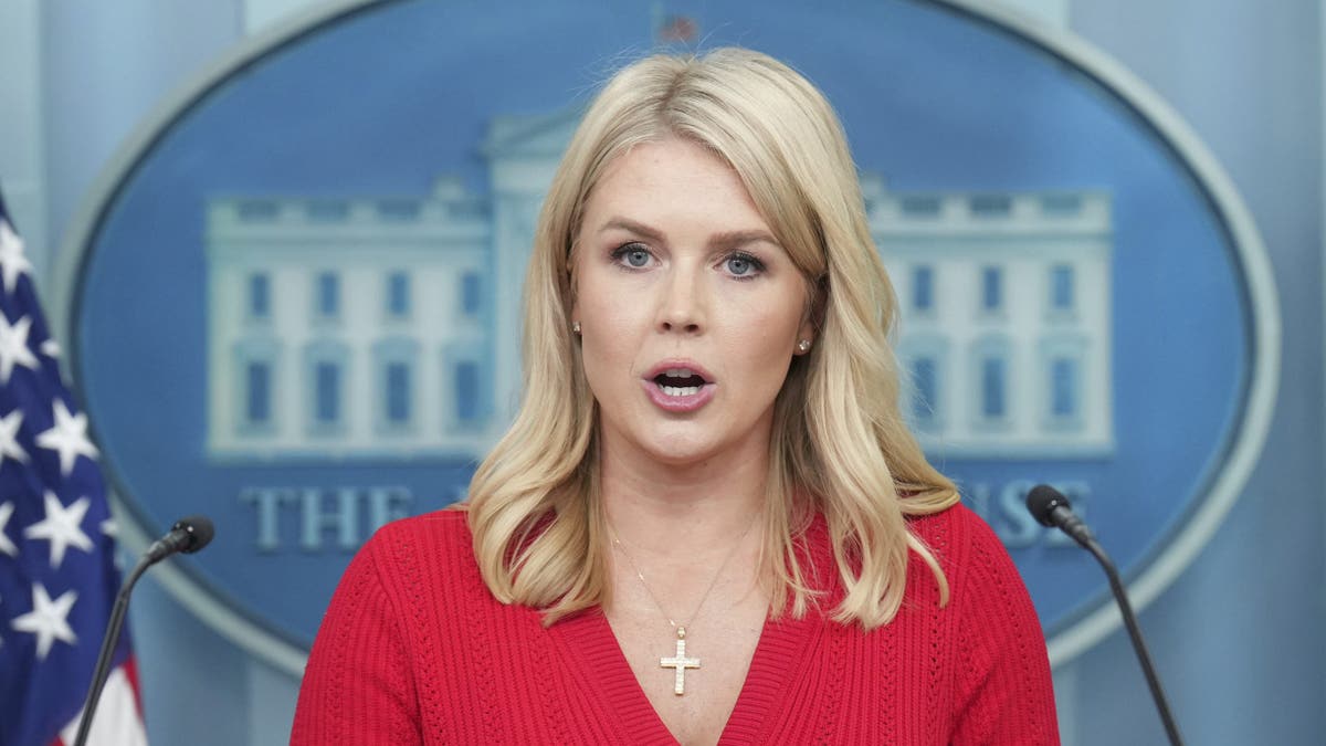 White House press secretary Karoline Leavitt speaks with reporters in the James Brady Press Briefing Room at the White House, Thursday, May 29, 2025, in Washington. 