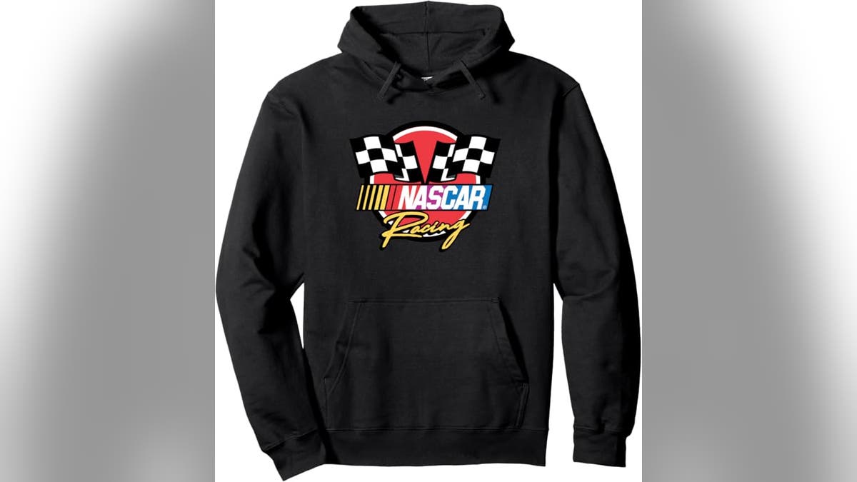 Go classic with a NASCAR checkered flag sweatshirt. 