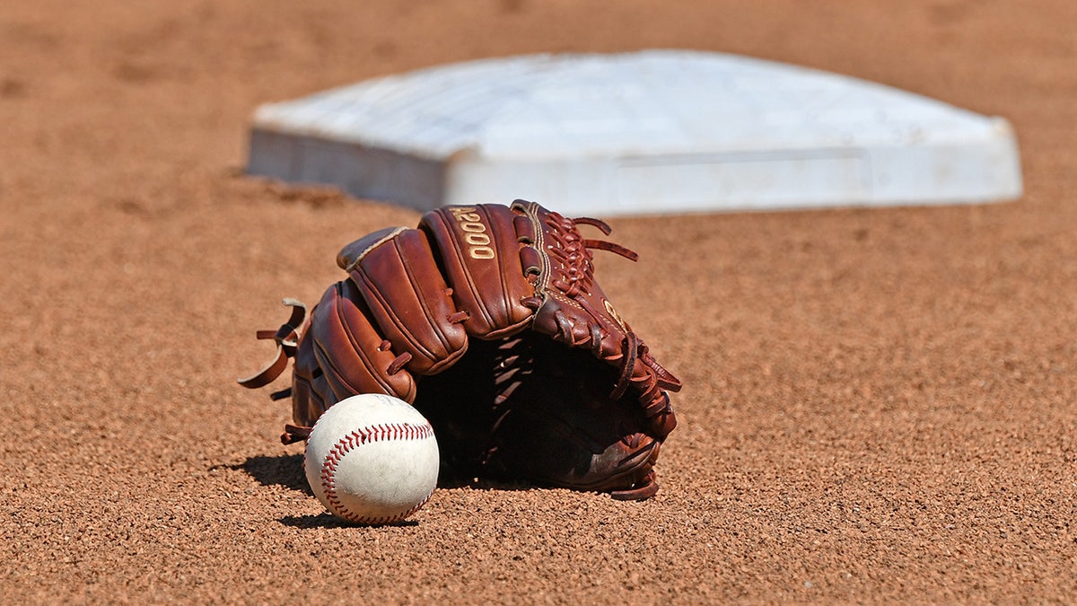 A baseball and a glove