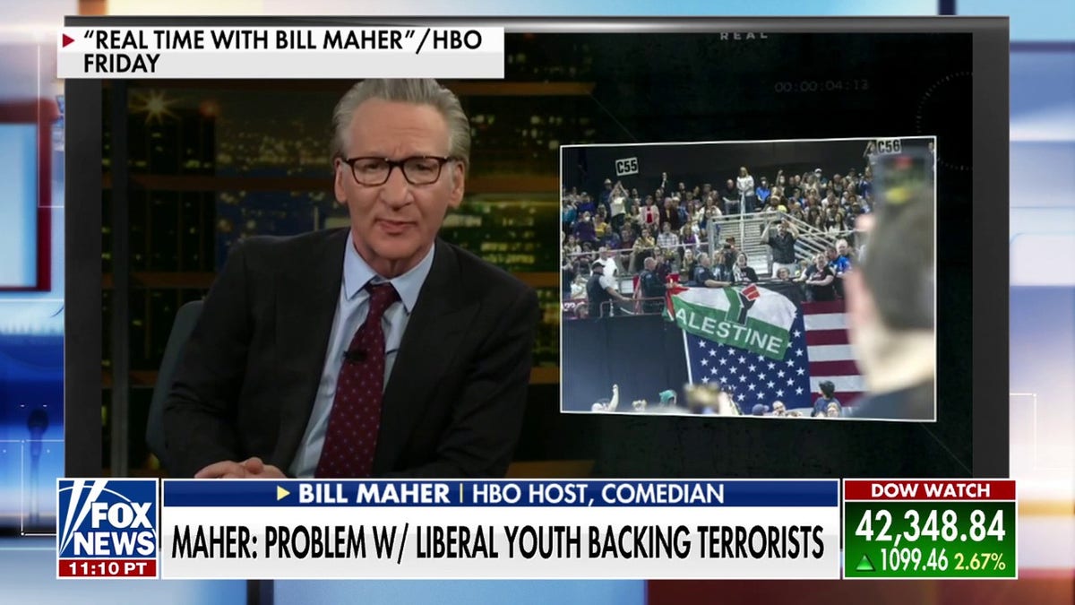 Bill Maher Bernie Sanders rally free Palestine flag
