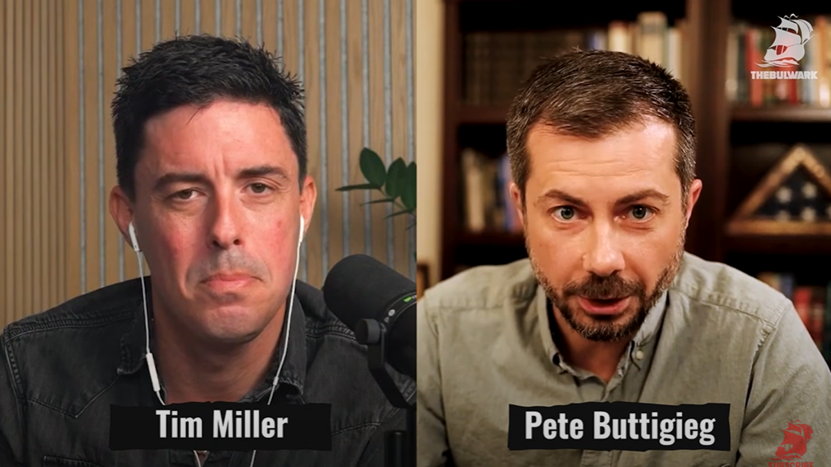 Pete Buttigieg speaks to Tim Miller
