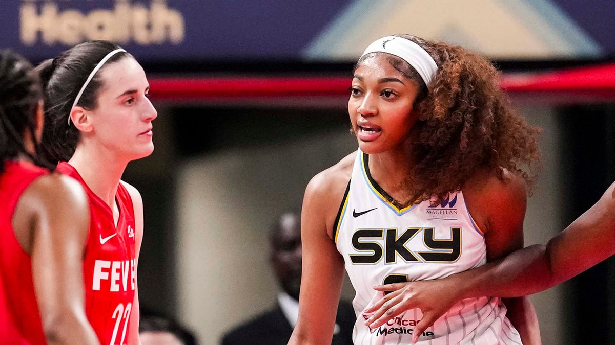 Angel Reese speaks to Caitlin Clark