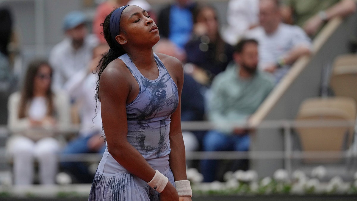 Coco Gauff reacts