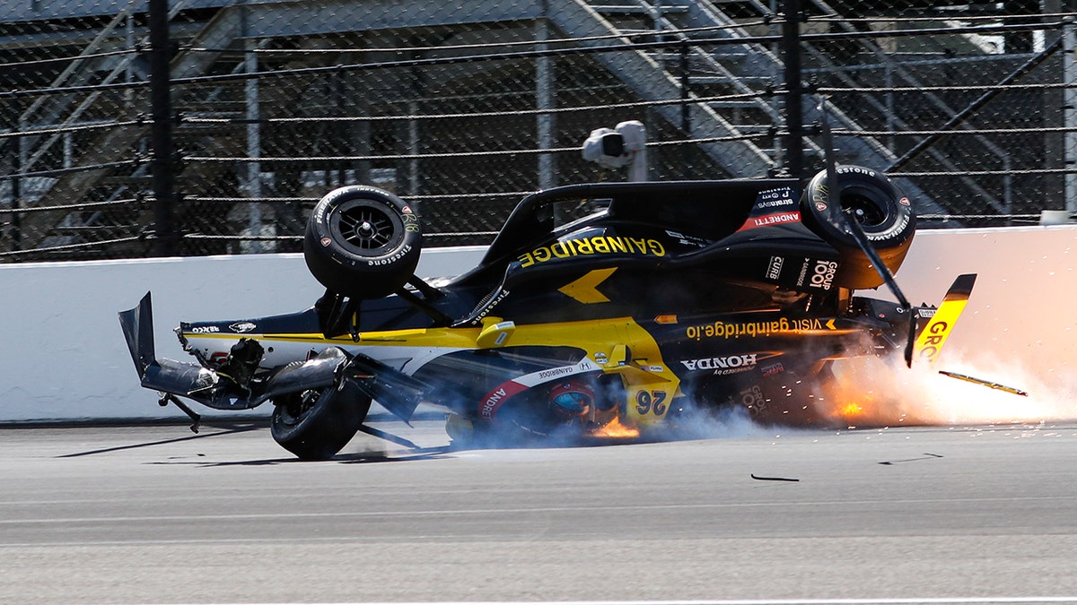 Colton Herta drags on the ground