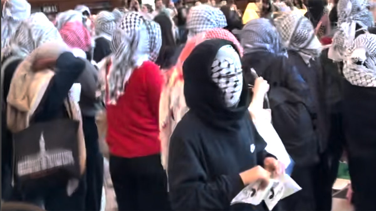 anti-Israel agitators in demonstration
