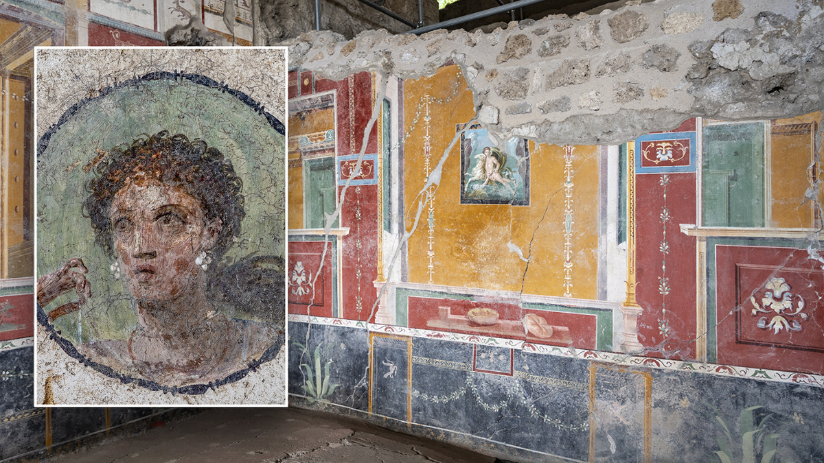 Split image of fresco