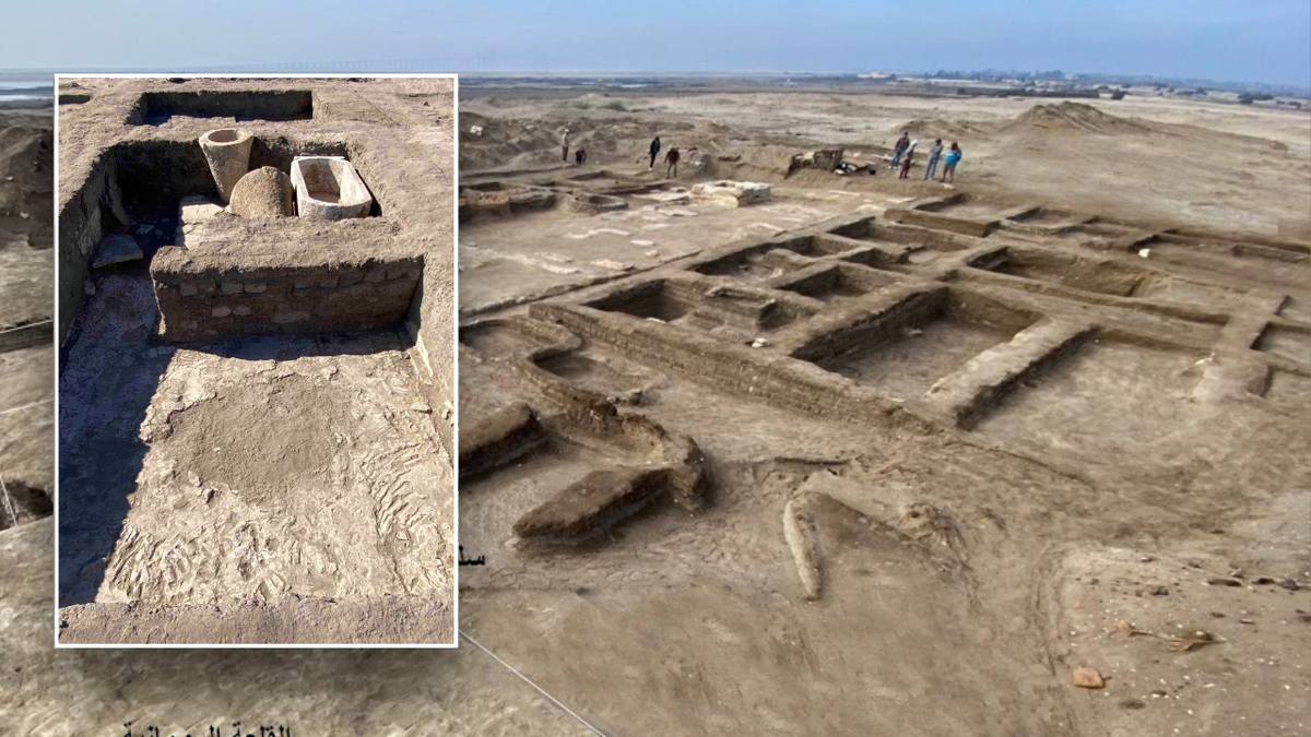 Archaeologists found sophisticated Ptolemaic and Roman era fortifications, once protected Egypt Split image of archaeological discoveries