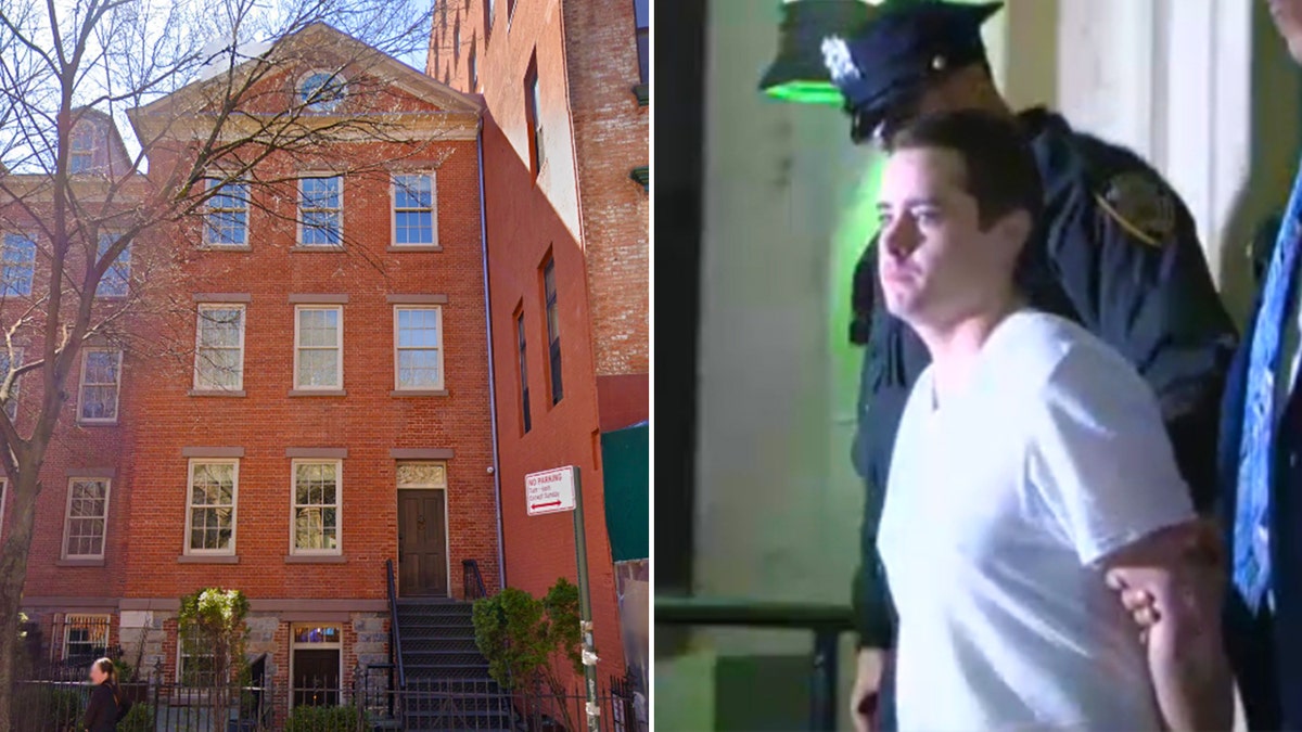 John Woeltz perp walk and the front of a Soho townhouse