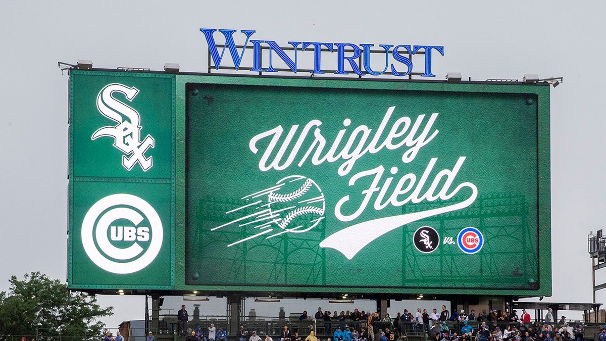 Cubs and White Sox on scoreboard