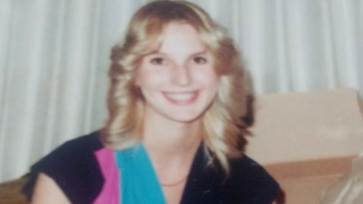 Darla Allgood, mother who put up her son for adoption when she was young, photographed in an old image