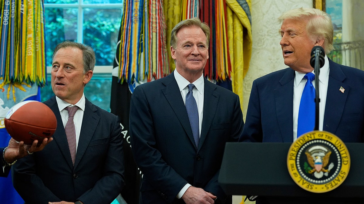Donald Trump, Roger Goodell and Josh Harris