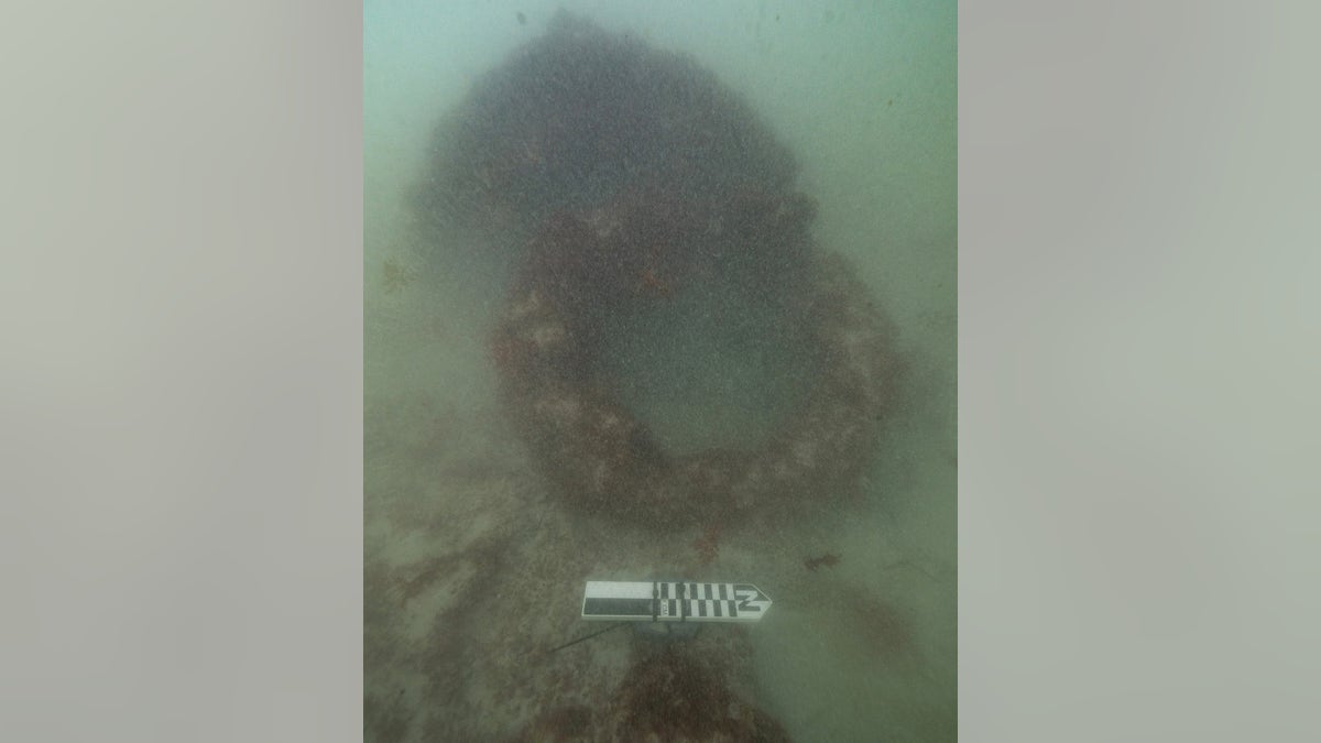 Component of ship on sea floor