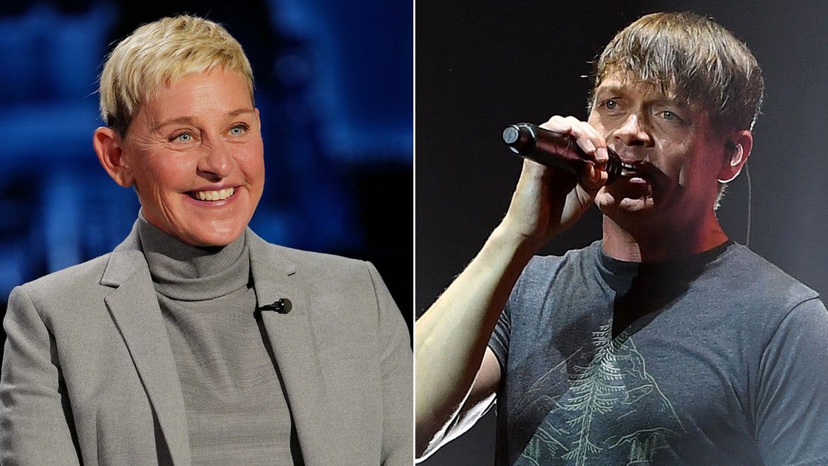 A picture divided into Eileen Digeners and 3 doors below the singer Brad Arnold